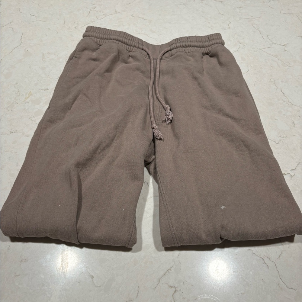 brown sweatpants